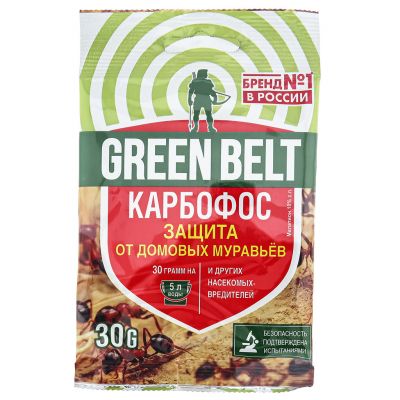 Средство защиты от тараканов, муравьев, клопов КАРБОФОС 30гр Грин Бэлт ВИА