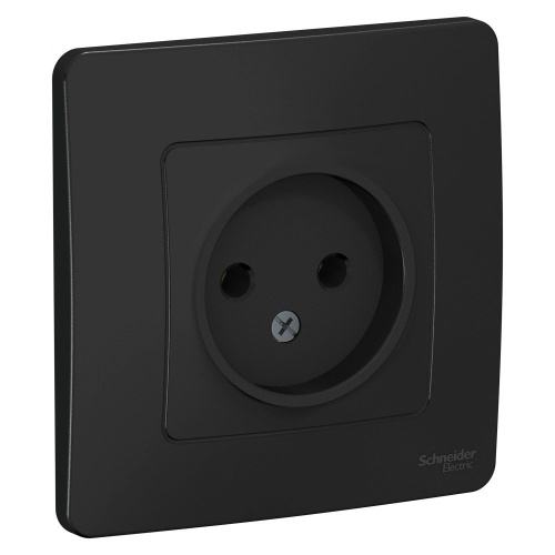 Розетка скрытой установки 1-ая без заземления без шторок 16А, 250В, антрацит BLANCA ВИА