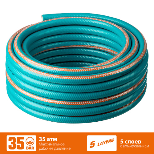 Шланг поливочный сверхпрочный арм. пятислойный 3/4" 50м, 30атм. GRINDA PROline EXPERT 5 ВИА
