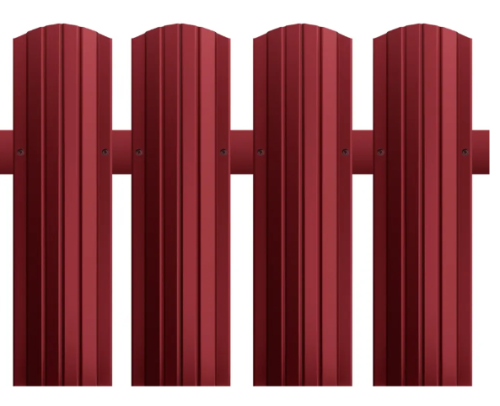 Евроштакетник Modern Полукруглый RAL3005 Красное вино 0,5*110 (1,20м) полукруглый рез ВИА