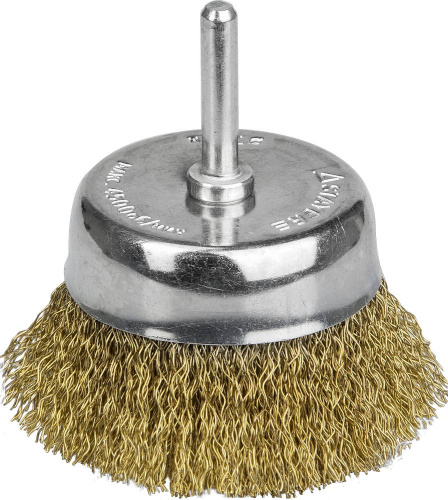 Щетка чашечная для дрели витая стальная латунированная проволока 0,3мм 63мм STAYER PROFESSIONAL