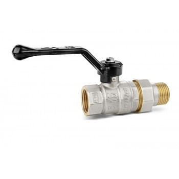 Кран шаровой латунный с никелевым покрытием DN32 1 1/4" ВР*ГШ американка рычаг LD Pride ВИА