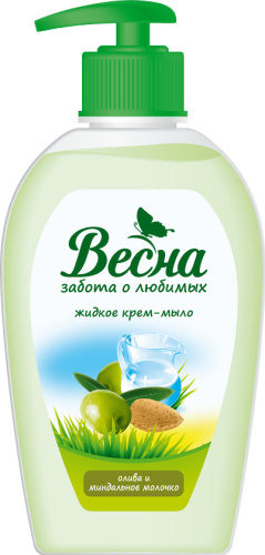 Мыло жидкое 280гр Олива и Миндал.молочко ВЕСНА ВИА