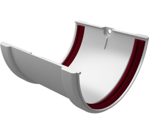 Соединитель желобов ПВХ стандарт белый GL 