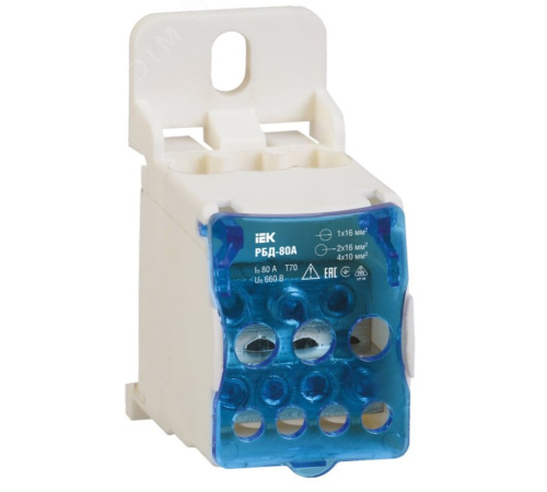 Блок распределительный на DIN-рейку РБД-80А IEK ВИА
