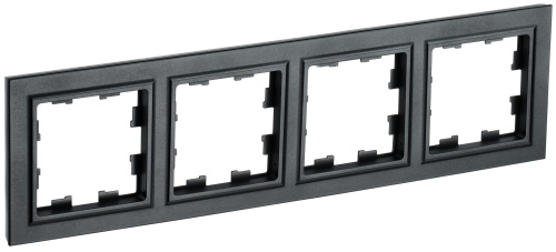Рамка 4 поста РУ-4-БрЧ черный IEK BRITE ВИА