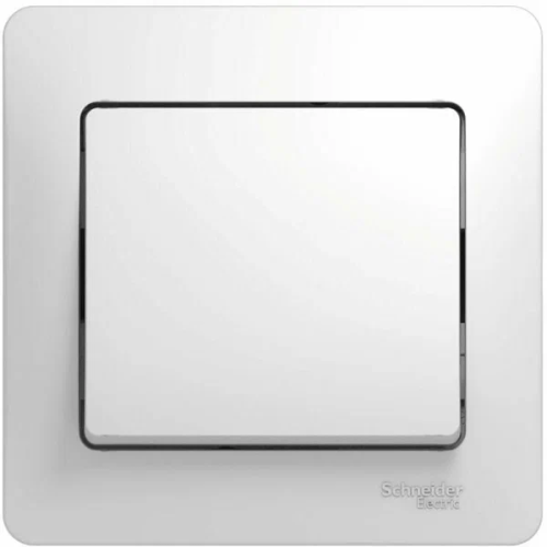 Выключатель одноклавишный в сборе белый 1 SCHNEIDER GLOSSA ВИА