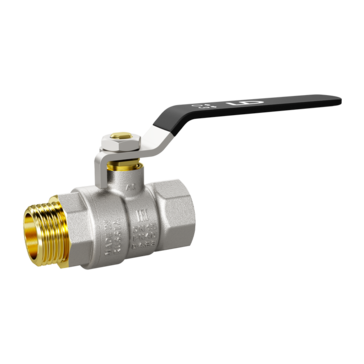 Кран шаровой латунный DN50 2" ВР*НР рычаг стальной LD 47.313.50.0 ВИА