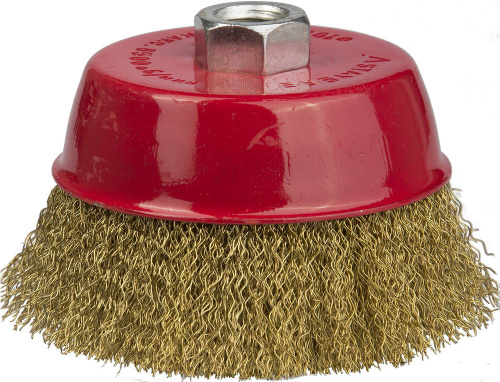 Щетка чашечная для УШМ витая стальная латунированная проволока 0,3мм 75мм STAYER PROFESSIONAL