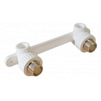 Угольник полипропиленовый с креплением двойной  Дн20*1/2" НР Valfex ВИА