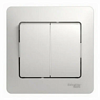 Выключатель двухклавишный в сборе белый сх.5 SCHNEIDER GLOSSA ВИА