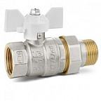 Кран шаровой латунный с никелевым покрытием DN20 3/4" ВР*ГШ американка бабочка white LD Pride ВИА