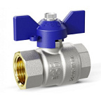 Кран шаровой латунный с никелевым покрытием DN15 1/2" ВР*ВР бабочка blue LD Pride ВИА
