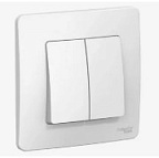 Выключатель скрытой установки 2кл белый (схема 5) 10A 250B BLANCA ВИА