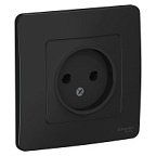 Розетка скрытой установки 1-ая без заземления без шторок 16А, 250В, антрацит BLANCA ВИА