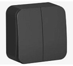 Выключатель наружный 2кл антрацит с изоляционной пластиной  (схема 5) 10A 250B BLANCA ВИА