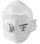 Полумаска фильтрующая плоская 3-х панельная ТК-80 класс защиты FFP1 с клапаном выдоха ЗУБР ВИА