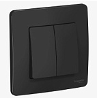 Выключатель скрытой установки 2кл антрацит (cхема 5) 10A 250B BLANCA ВИА