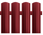 Евроштакетник Modern Полукруглый RAL3005 Красное вино 0,5*110 (1,20м) полукруглый рез ВИА