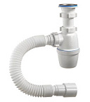 Сифон бутылочный 1 1/2 х 40 с гибкой трубой 40-40/50 (диаметр решетки, 70мм) ОРИО А-4001