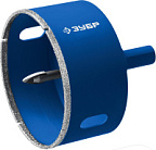 Коронка алмазная с центрирующим сверлом d 60мм по керамике и стеклу, Р60, трехгр хвост ЗУБР ВИА