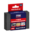 Губка шлифовальная четырехсторонняя Р60 100x70x25мм TYTAN Professional ВИА 