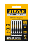 Биты торсионные PZ1 Cr-Mo Е 1/4″ 50 мм уп/5шт STAYER HERCULES NEW 
