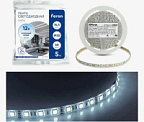 Лента светодиодная LEDх60/м 5м 14.4w/m 12в белый FERON ВИА