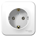 Розетка наружная 1-ая белая с заземлением без шторок 16А 250В BLANCA  ВИА 