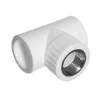 Тройник РР-R комбинир. белый Дн25*1/2" ВР ВИА