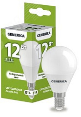 Лампа светодиодная G45 шар 12Вт 230В 4000К E27 GENERICA LL-G45-12-230-40-E27-G IEK ВИА