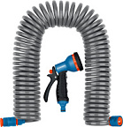 Шланг спиральный 3/8" 15м, пистолет-расп., адаптеры, поливоч. набор 1/2"и 3/4" GRINDA PROLine ВИА