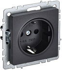 Розетка с заземлением без защитных шторок 16А РС11-1-0-БрЧ черный IEK BRITE ВИА