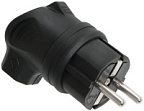 Вилка угловая каучук черная Navigator 61 367 NCA-PLR01-16A-E-IP44-BL