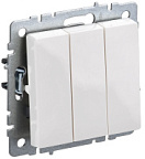 Выключатель трехклавишный 10А ВС10-3-0-БрБ белый BRITE ВИА