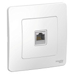Розетка скрытой установки  компьютерная RJ45 белый SCHNEIDER BLANCA ВИА