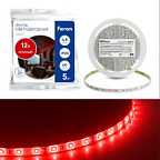 Лента светодиодная LEDх60/м 5м 4.8w/m 12в красный FERON ВИА