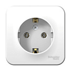 Розетка наружная 1-ая белая с заземлением без шторок изоляционная пластина 16А 250В BLANCA ВИА  