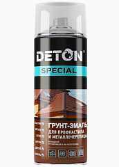 Аэрозольная эмаль для профнастила и металлочерепицы DETON 520мл RAL 7024  графитово-серый ВИА