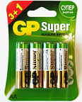 Элемент питания GP Super 15A LR6/316 BL (АА) ПРОМО 3+1 блистер (упак/4шт) 7161 ВИА