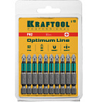 Биты PH2 Phillips Cr-Mo E 1/4″ 50мм 10шт/упак Optimum Line KRAFTOOL ВИА