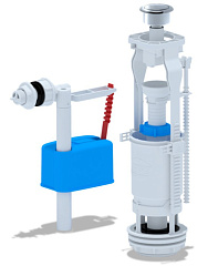 Арматура для бачка с боковой подводкой 1/2", с пластиковым штуцером кнопка метал. Ани Пласт WC6050M