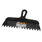 Шпатель зубчатый 300мм 10*10мм с черн.ручкой нерж.сталь DECOR