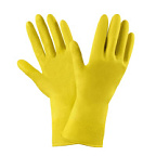 Перчатки латексные хозяйственные (желтые) размер L Komfi ВИА