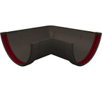 Угол желоба  универсальный ПВХ стандарт графит 90 град. GL 