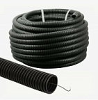 Труба гофрированная ПНД с зондом тяжелая черная  ф 25мм (20м/шт) ВИА