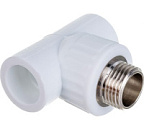 Тройник РР-R комбинир. белый Дн25*1/2" НР ВИА