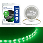 Лента светодиодная LEDх60/м 5м 4.8w/m 12в зеленый FERON ВИА