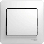 Выключатель одноклавишный в сборе белый 1 SCHNEIDER GLOSSA ВИА