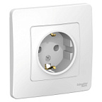 Розетка скрытой установки 1-ая белая с заземлением без шторок 16А 250В BLANCA ВИА